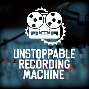 Unstoppable Recording Machine logo with a reel-to-reel tape machine icon