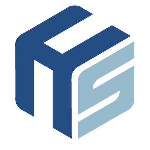 Holistic Songwriting logo, a blue cube with the letters H, S and T formed in its faces