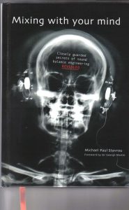 Cover of Mixing with Your Mind by Michael Paul Stavrou, showing an X-ray of a skull wearing headphones